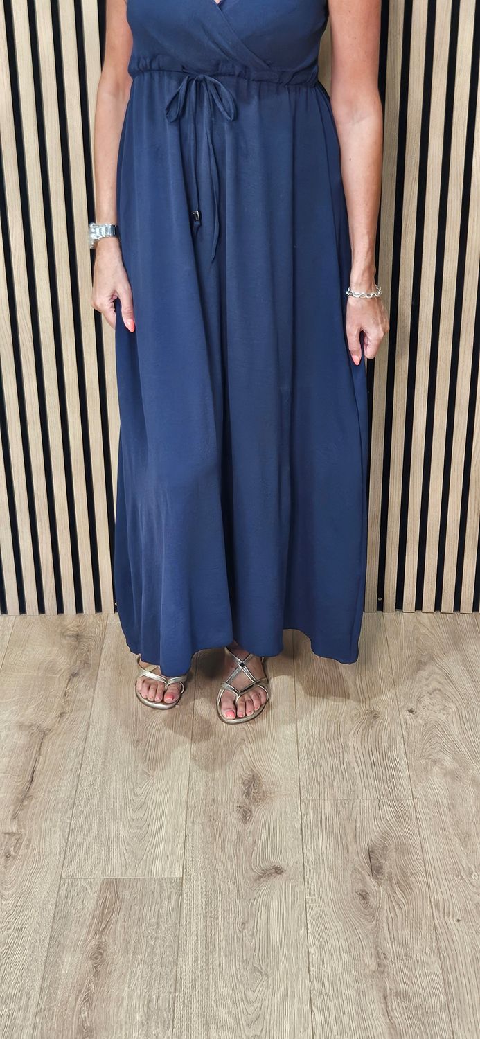 Beaded Strap Maxi Dress – Navy