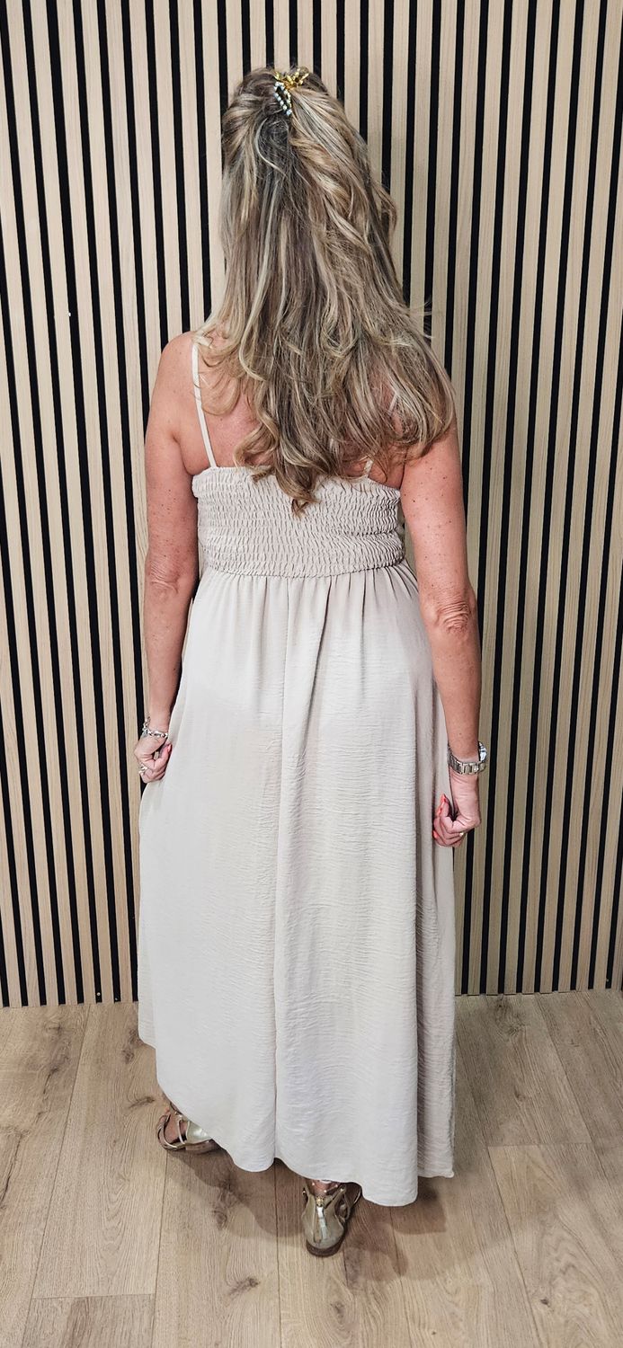 Beaded Strap Maxi Dress – Stone