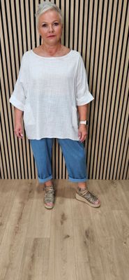 Soft Denim Pull-On Trousers