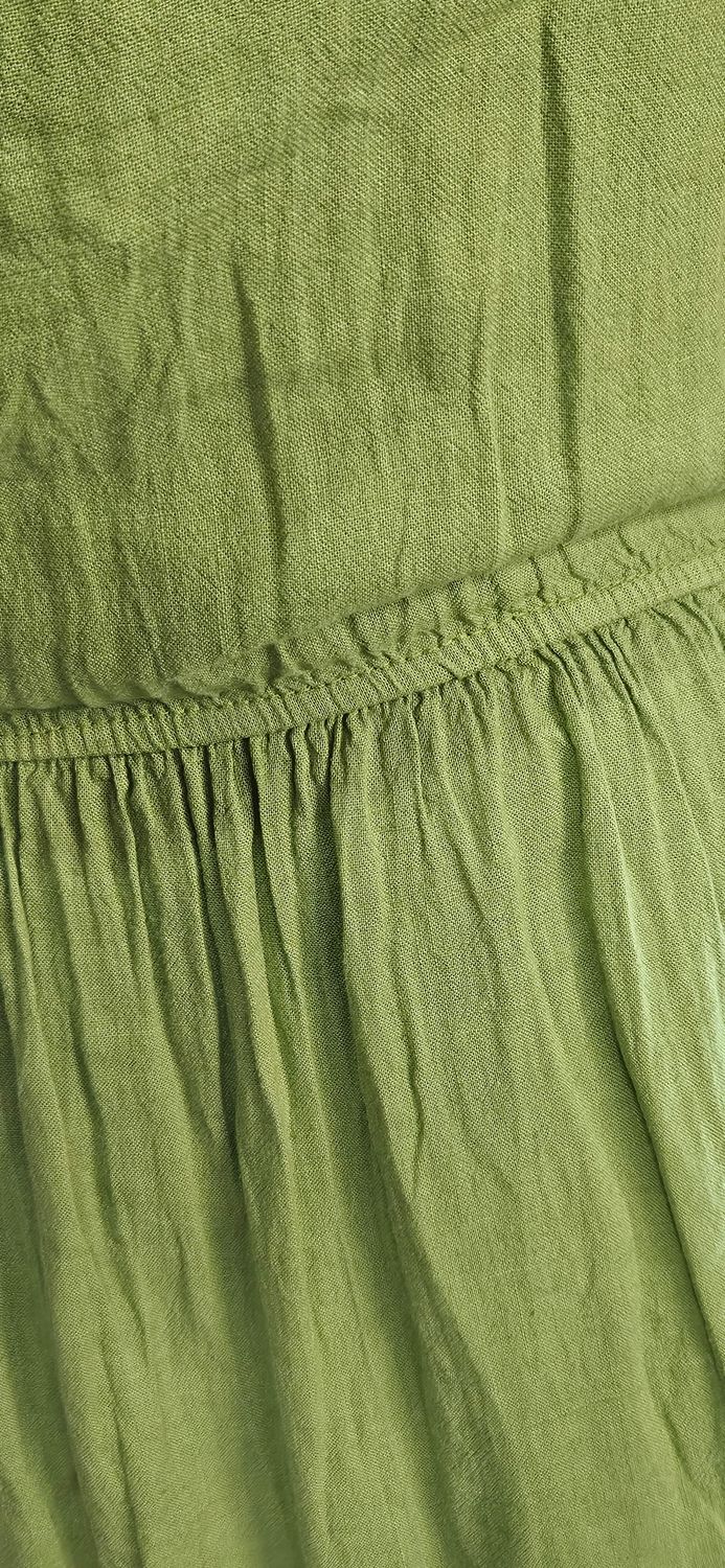 Linen Blend Button Front Maxi Dress – Khaki