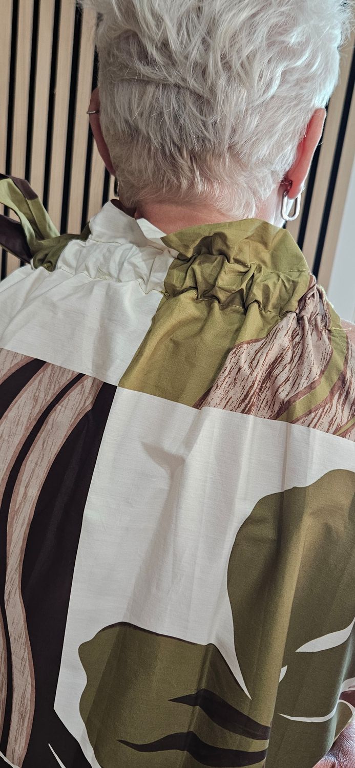 Abstract Print Cotton Trouser Suit