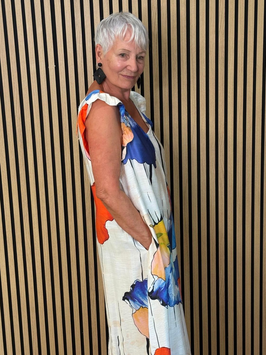 Tropical Floral Wide Leg Jumpsuit by Fly Out – 💙🧡🤍