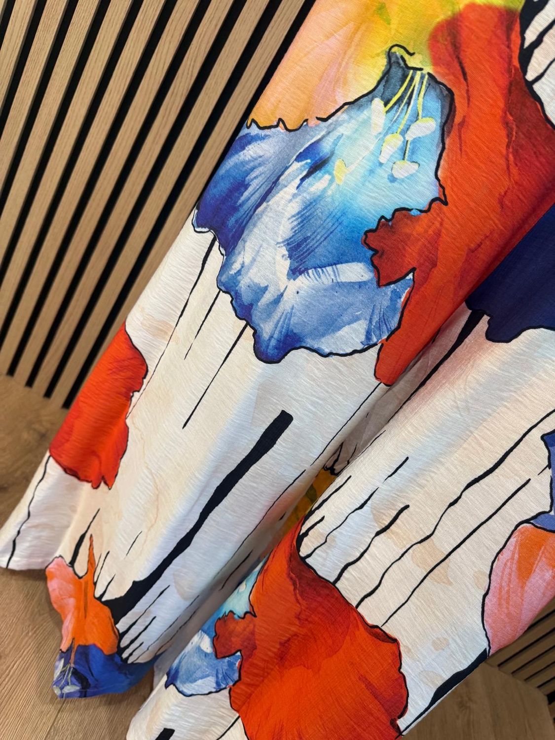 Tropical Floral Wide Leg Jumpsuit by Fly Out – 💙🧡🤍