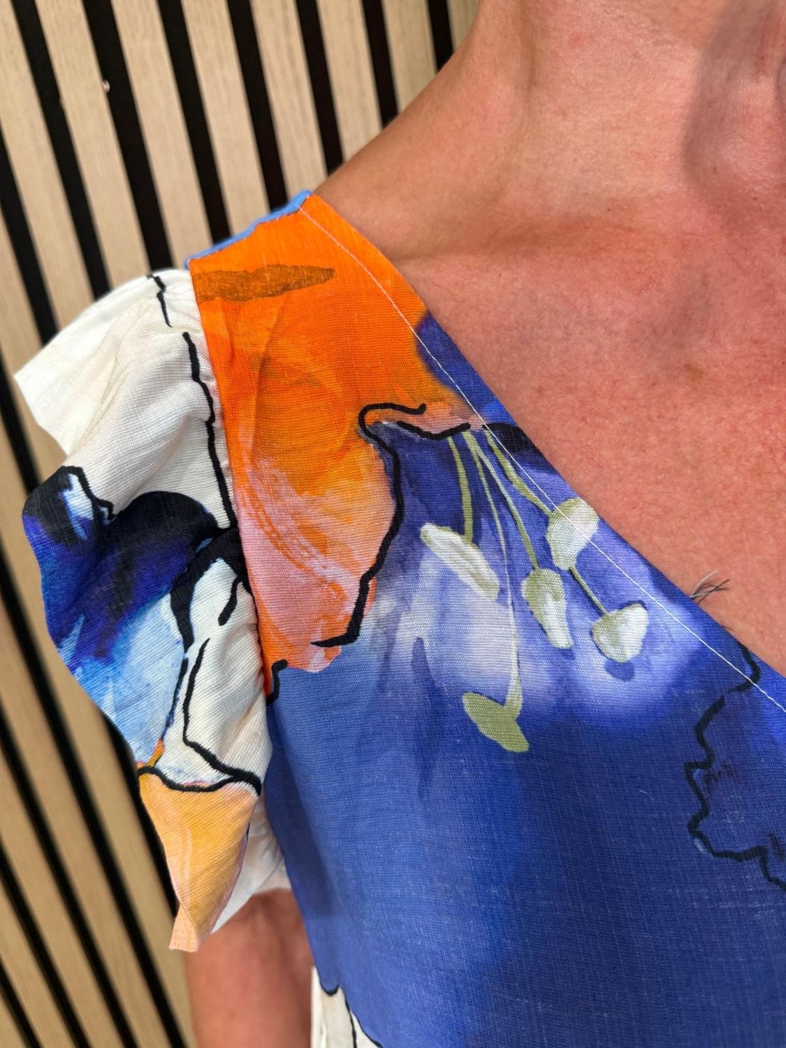Tropical Floral Wide Leg Jumpsuit by Fly Out – 💙🧡🤍
