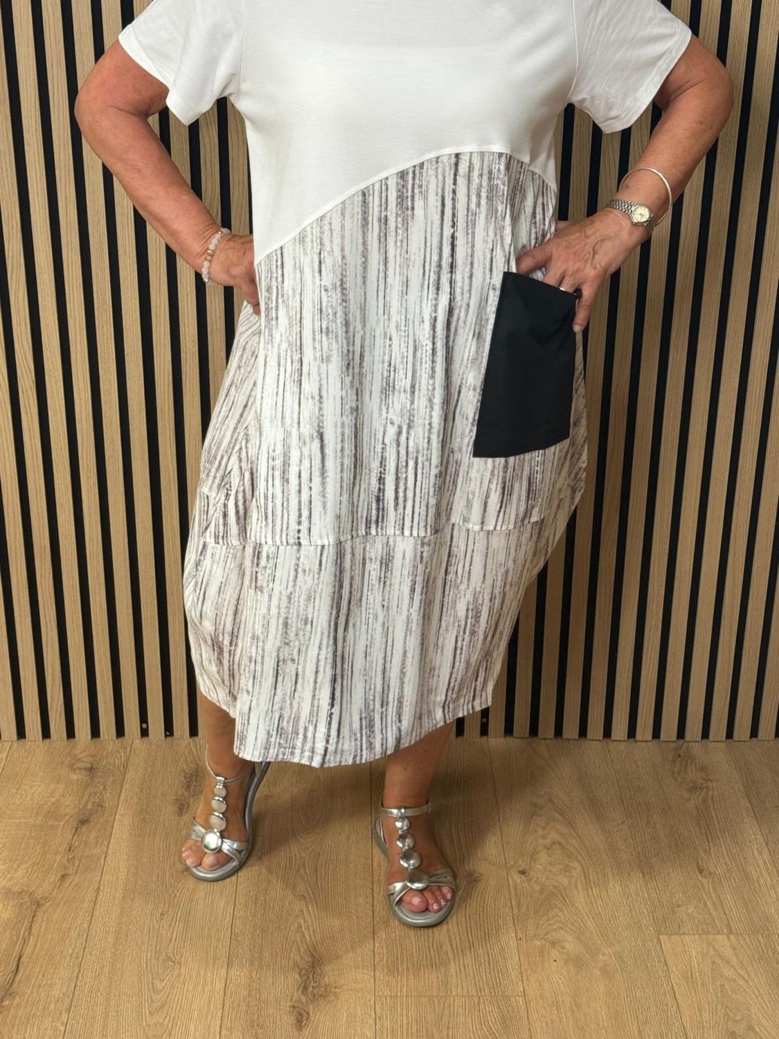 Abstract Print Cocoon Dress