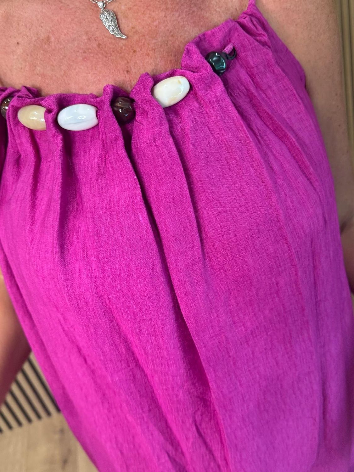 Beaded Swing Dress – Fuchsia