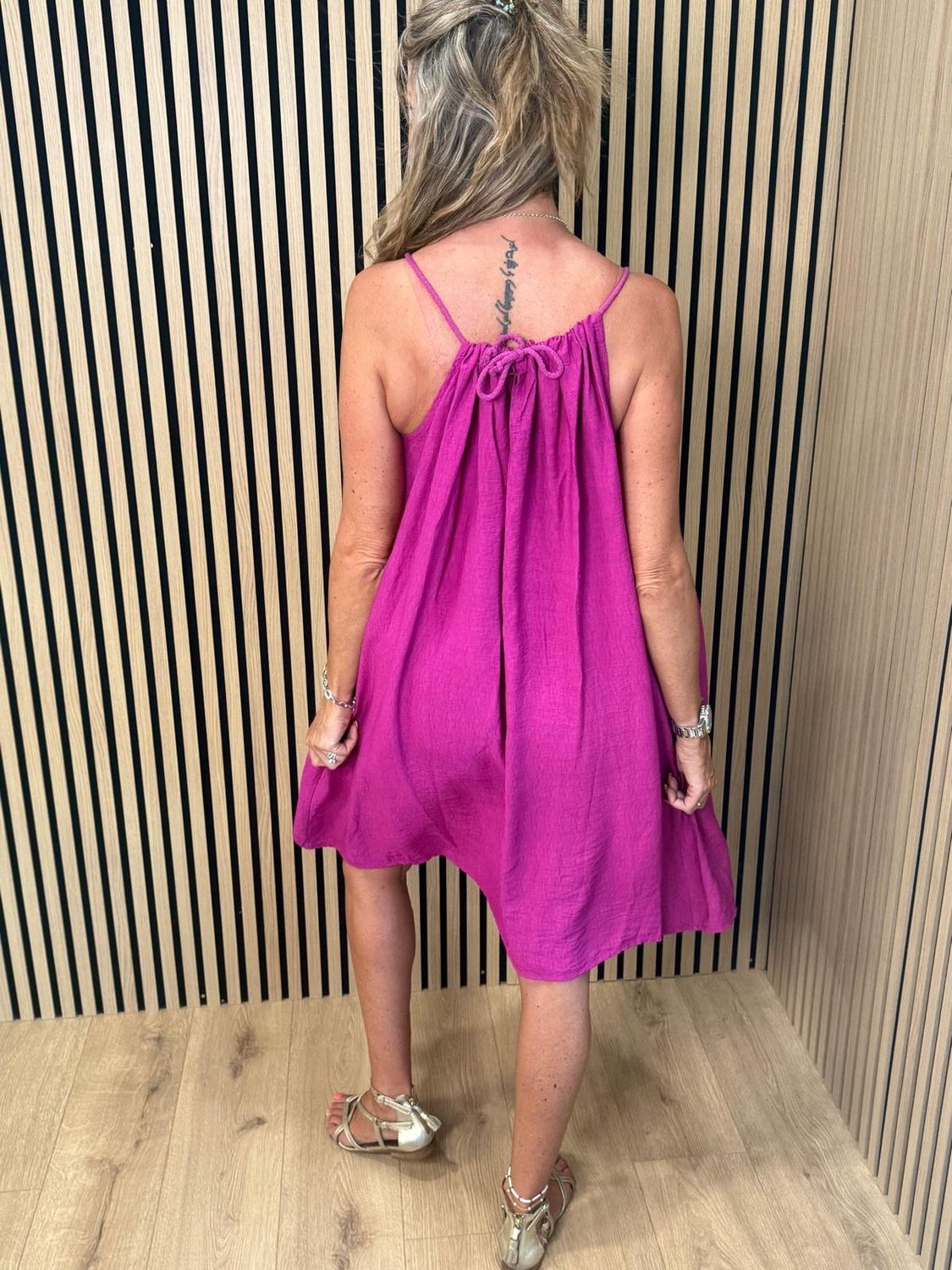 Beaded Swing Dress – Fuchsia