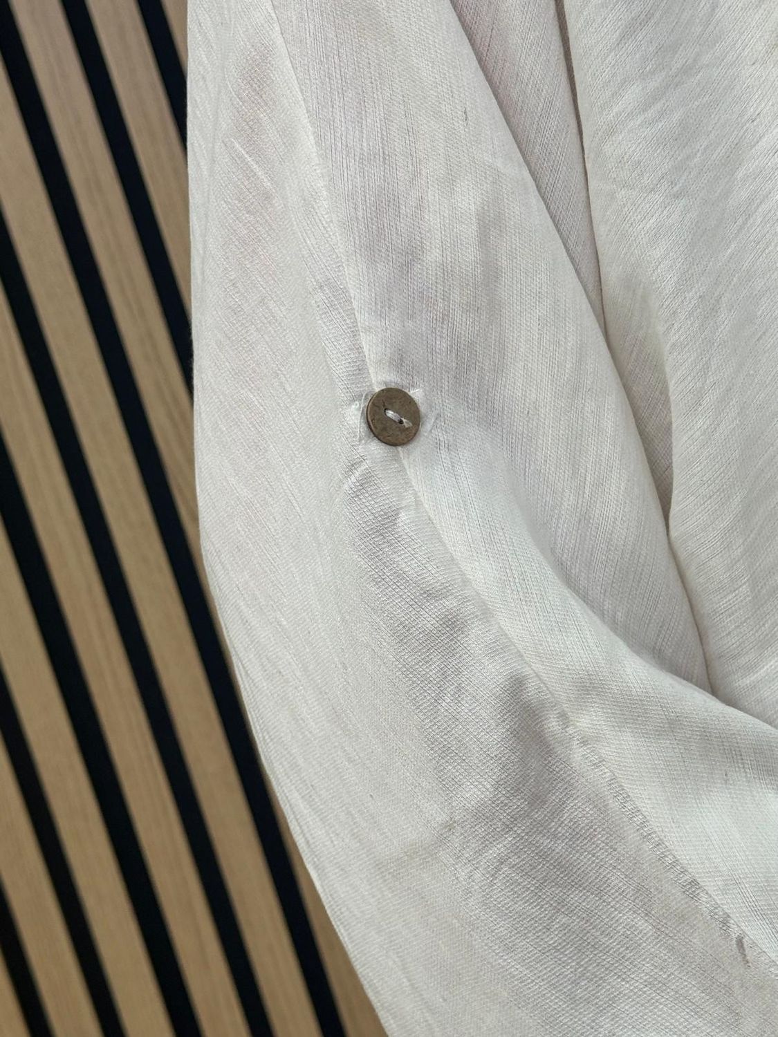 Leopard Trim Linen Blend Trouser Suit – White