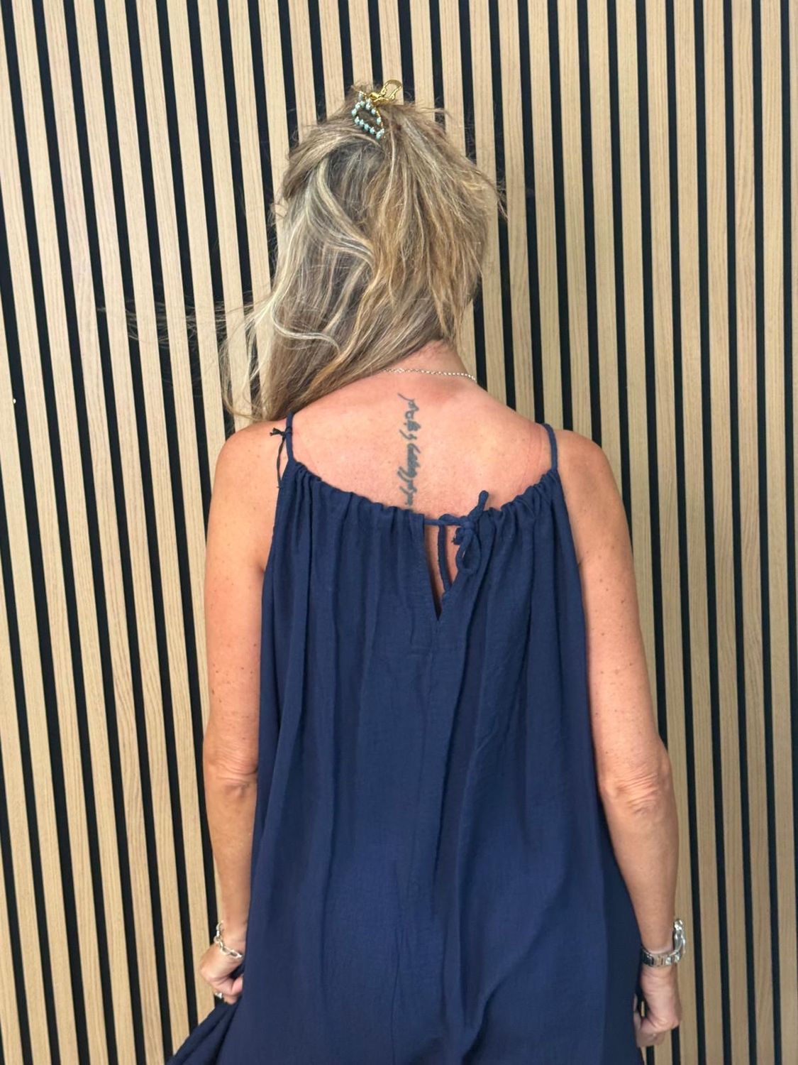 Beaded Swing Dress – Navy