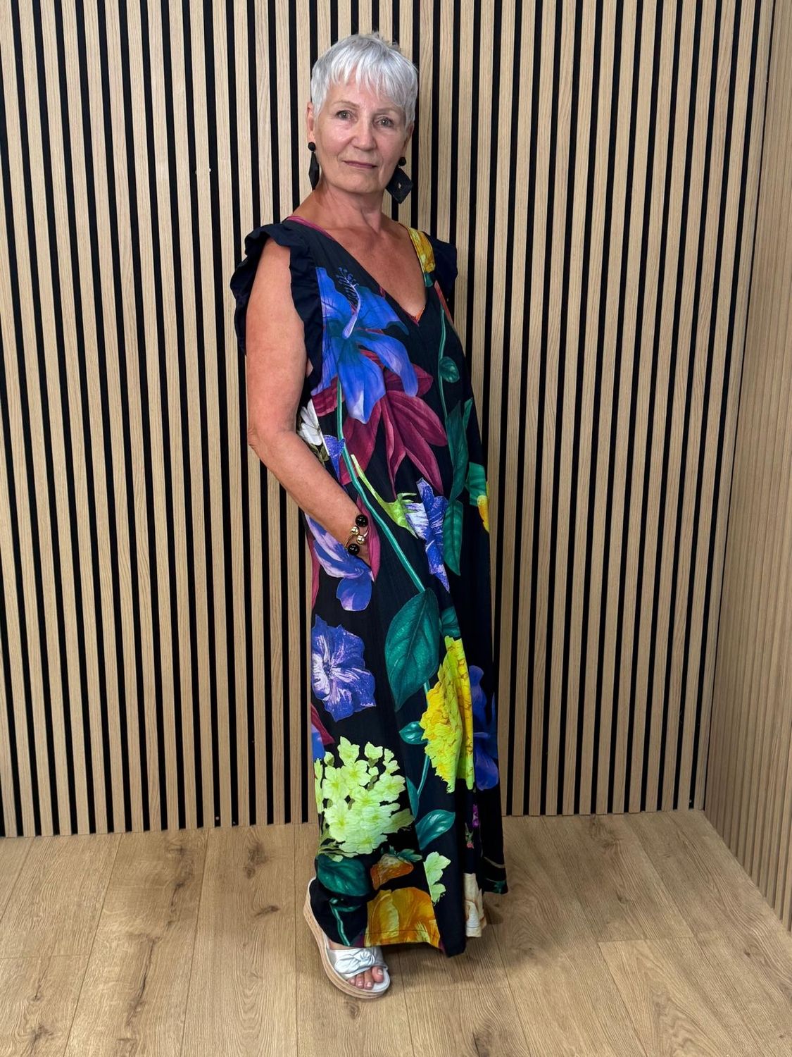 Tropical Floral Wide Leg Jumpsuit by Fly Out - 🖤🧡🩷💙