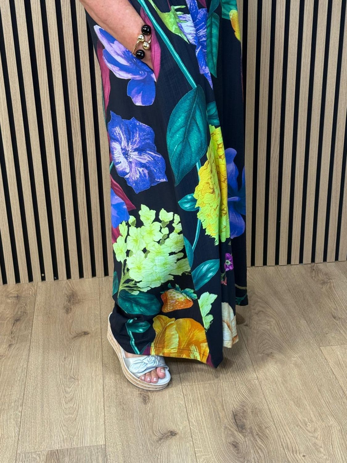 Tropical Floral Wide Leg Jumpsuit by Fly Out - 🖤🧡🩷💙