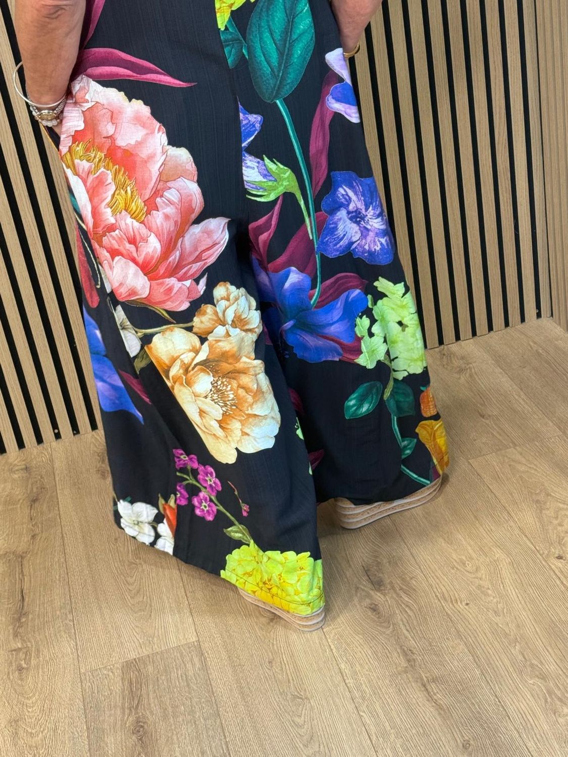 Tropical Floral Wide Leg Jumpsuit by Fly Out - 🖤🧡🩷💙