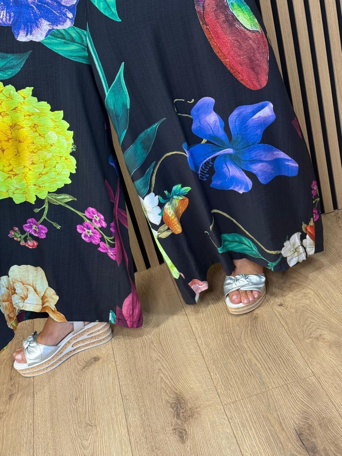 Tropical Floral Wide Leg Jumpsuit by Fly Out - 🖤🧡🩷💙