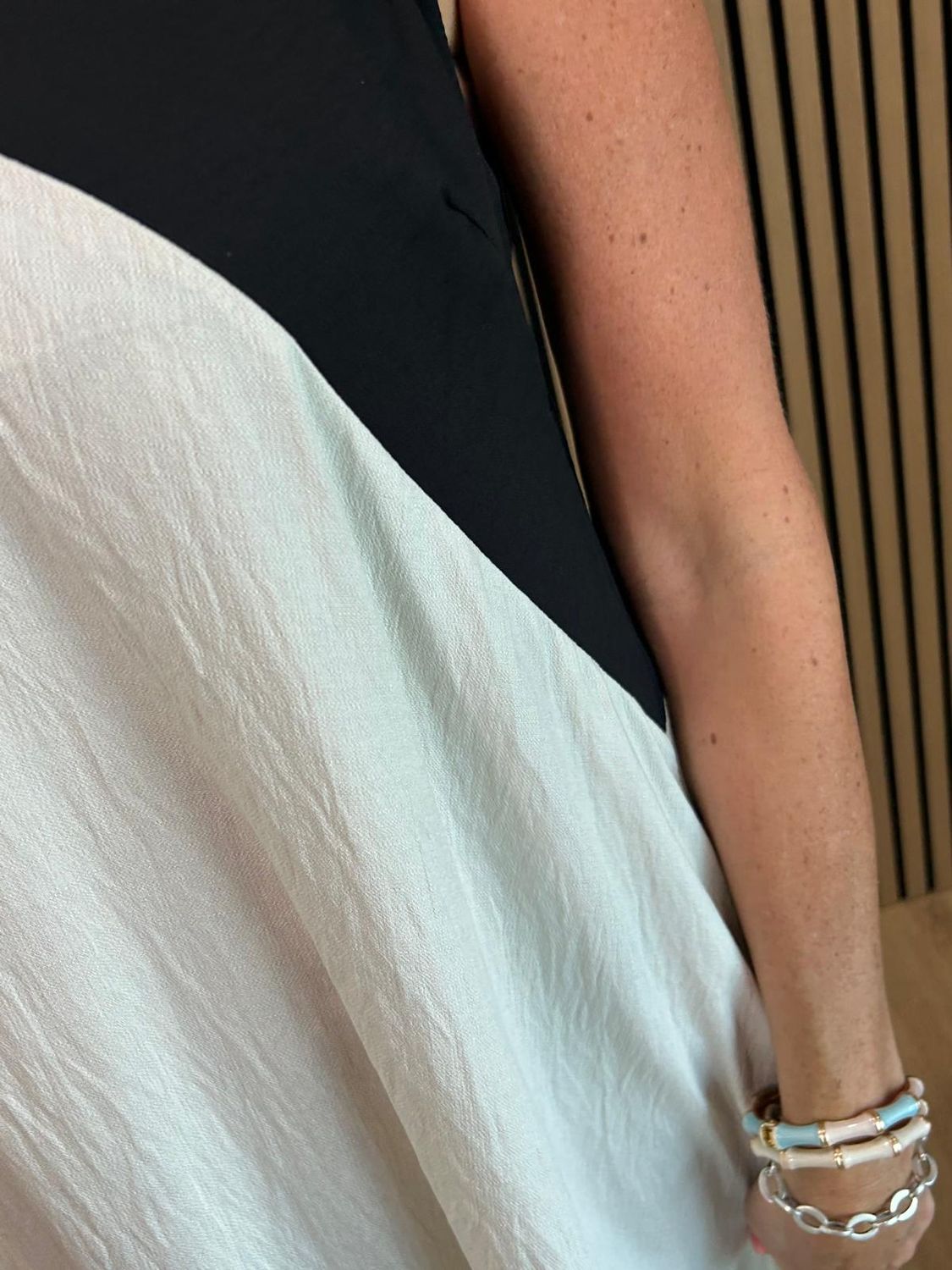 Colour Block Maxi Dress – Black/White