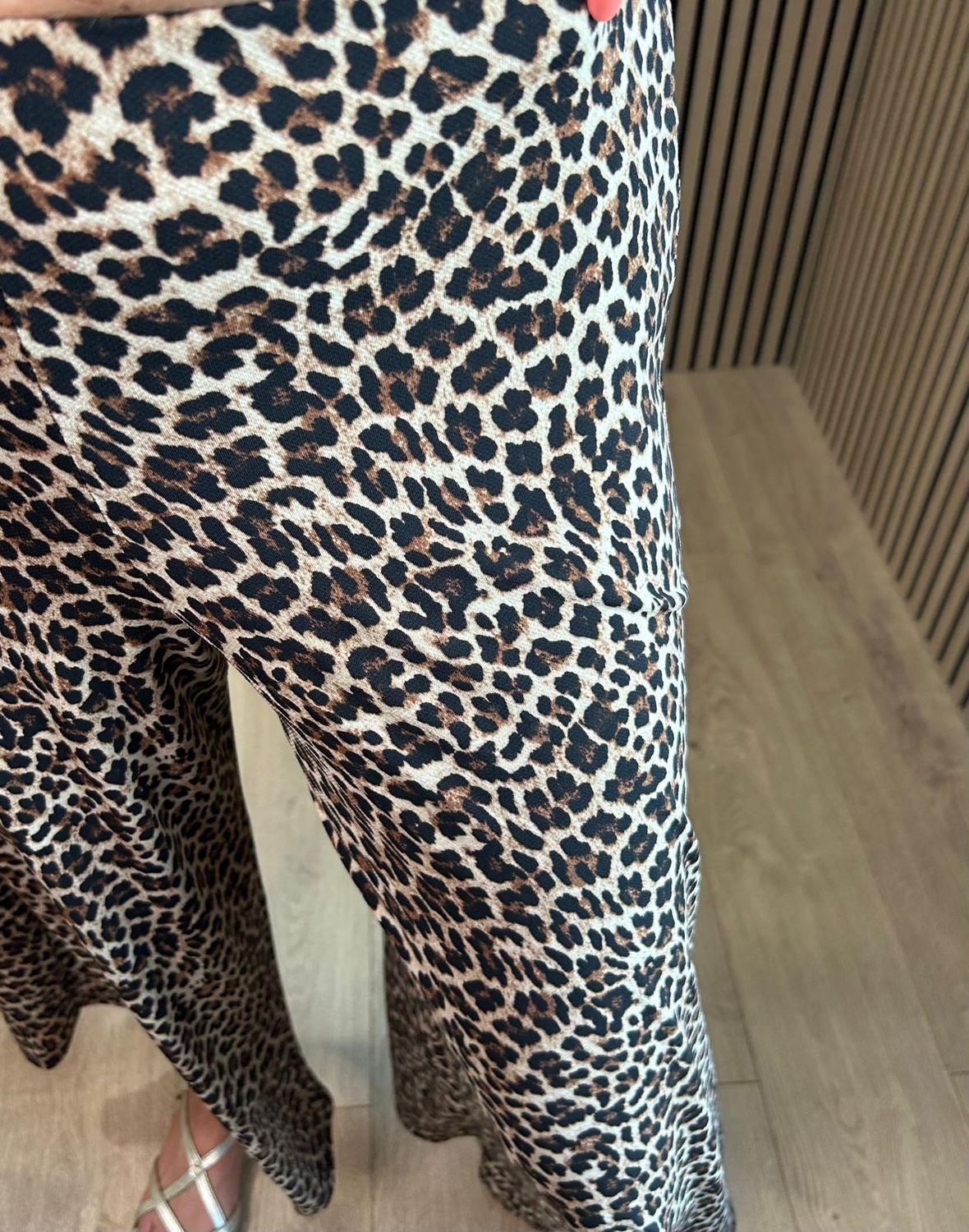 Leopard Print Wide Leg Trousers