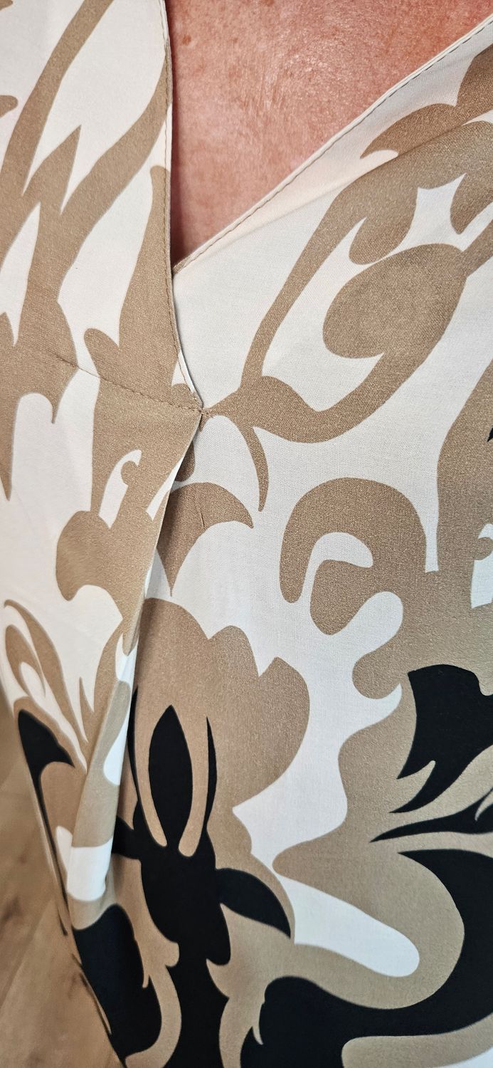 Baroque Print V-Neck Dress