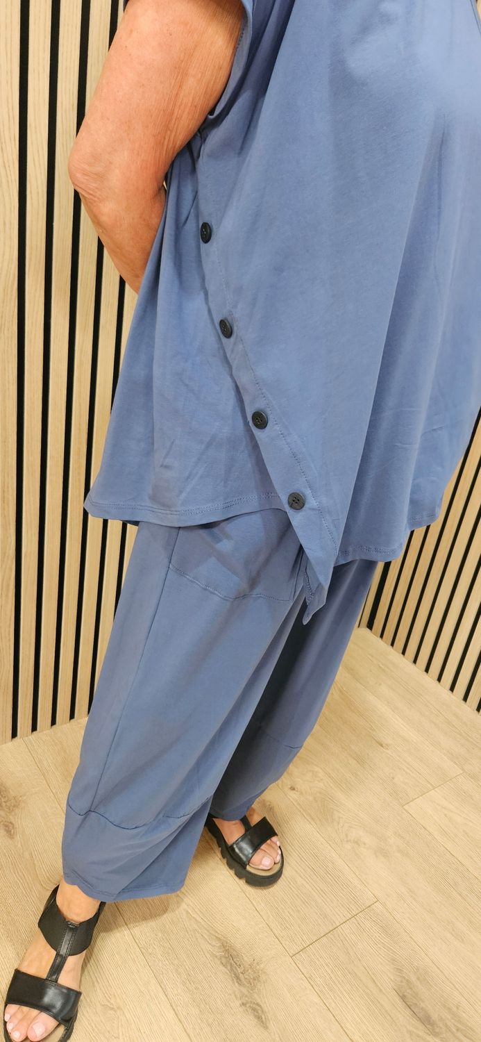 Cotton Comfort Co-Ord Set - Blue