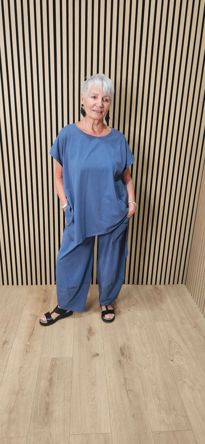 Cotton Comfort Co-Ord Set - Blue