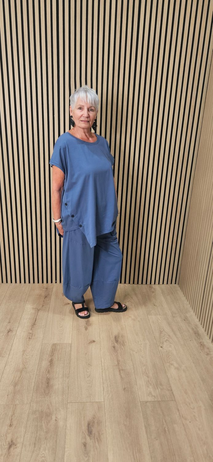 Cotton Comfort Co-Ord Set - Blue