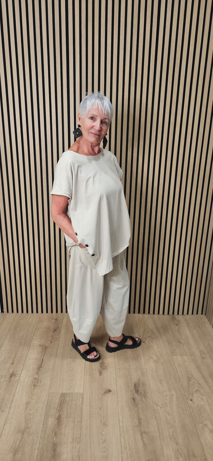 Cotton Comfort Co-Ord Set – Stone