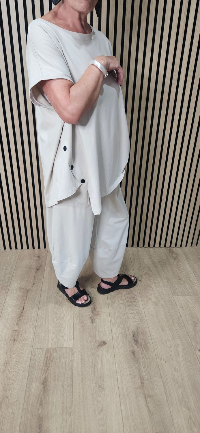 Cotton Comfort Co-Ord Set – Stone