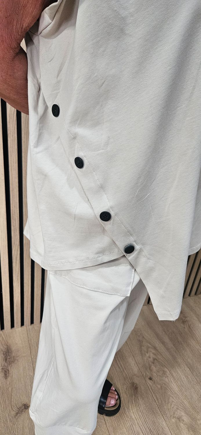 Cotton Comfort Co-Ord Set – Stone