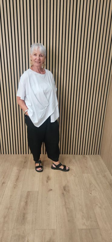 Asymmetric Twist Front T-Shirt - White