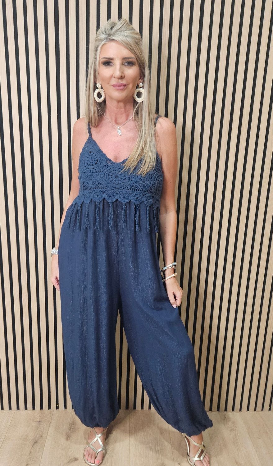 Crochet Detail Boho Jumpsuit