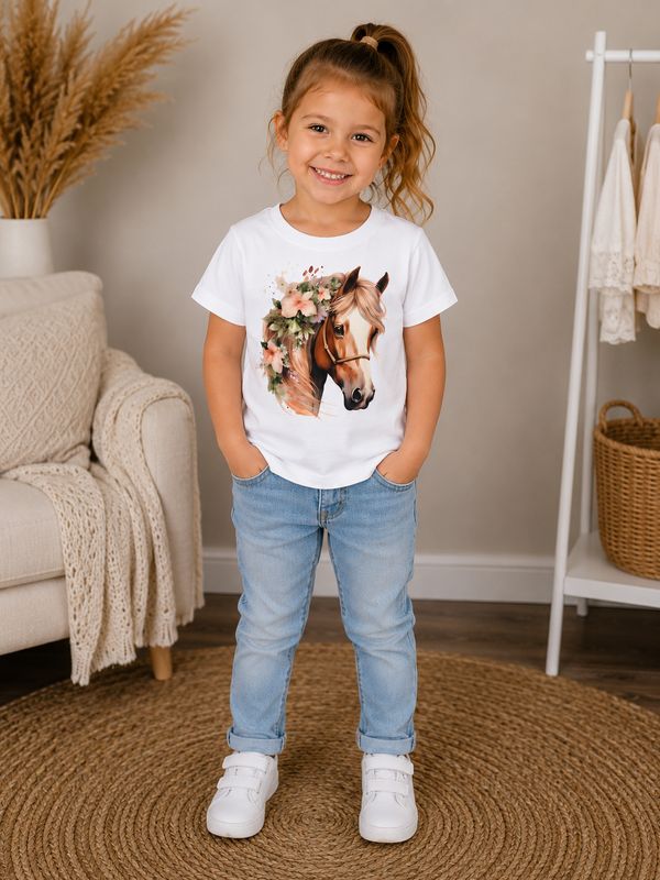 Pony Print Cotton T-Shirt