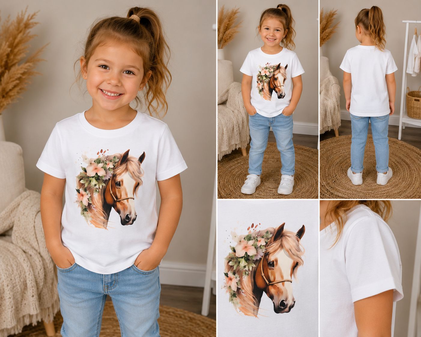 Pony Print Cotton T-Shirt