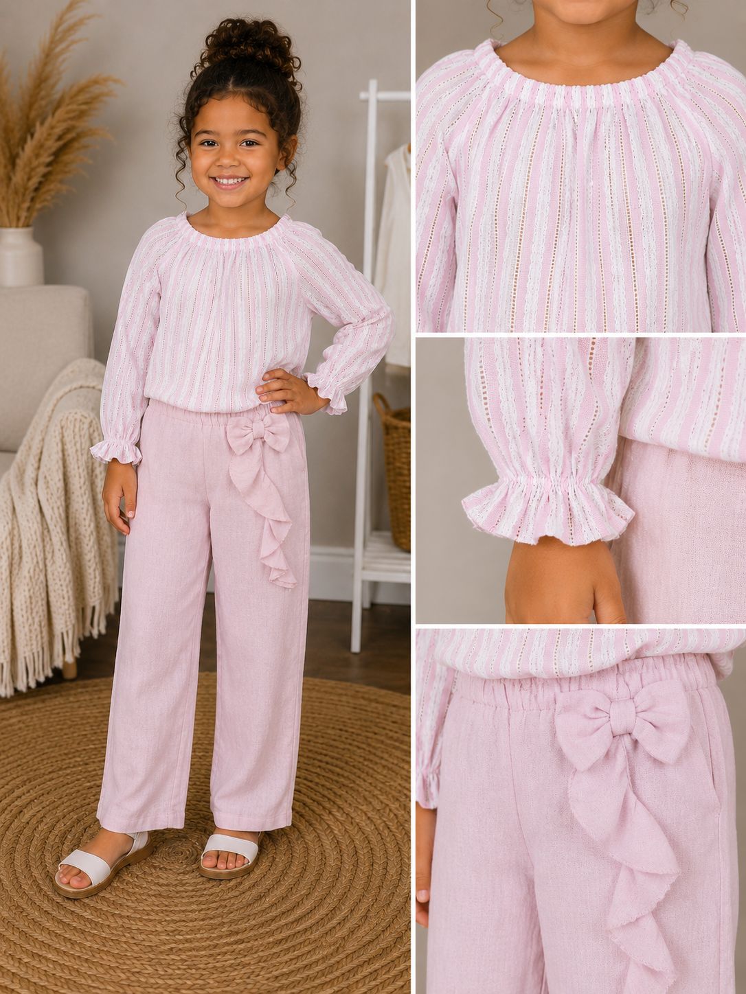 Pink Stripe Cotton Co-Ord Set