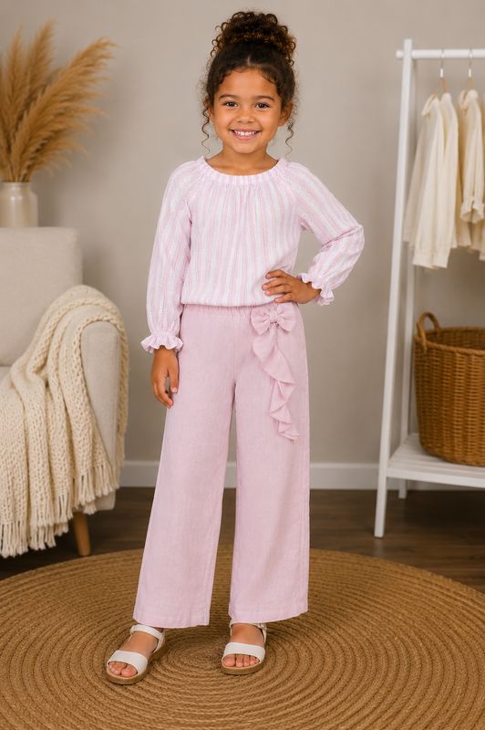 Pink Stripe Cotton Co-Ord Set