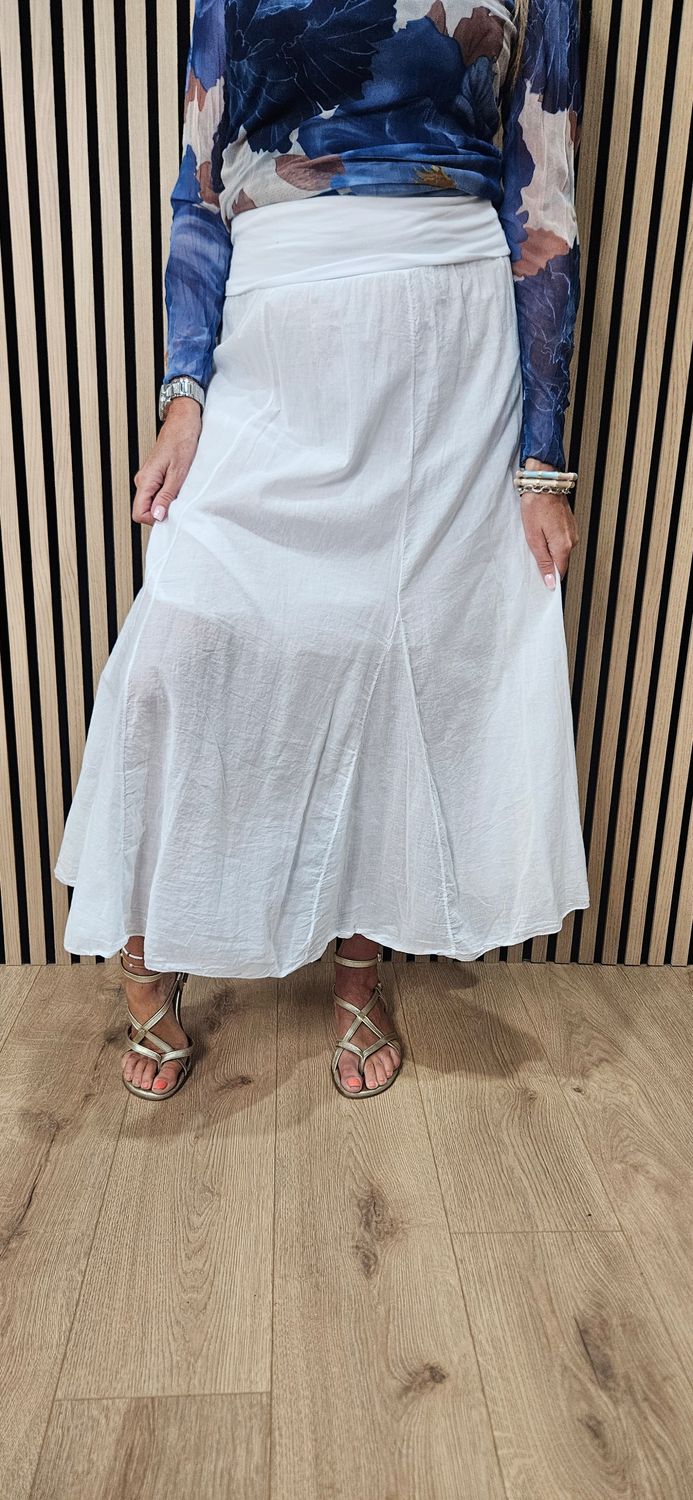 Cotton Maxi Skirt – White