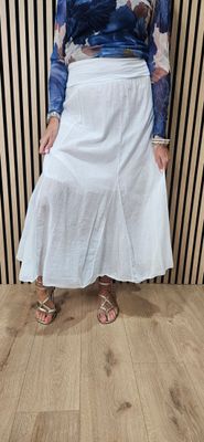Cotton Maxi Skirt – White