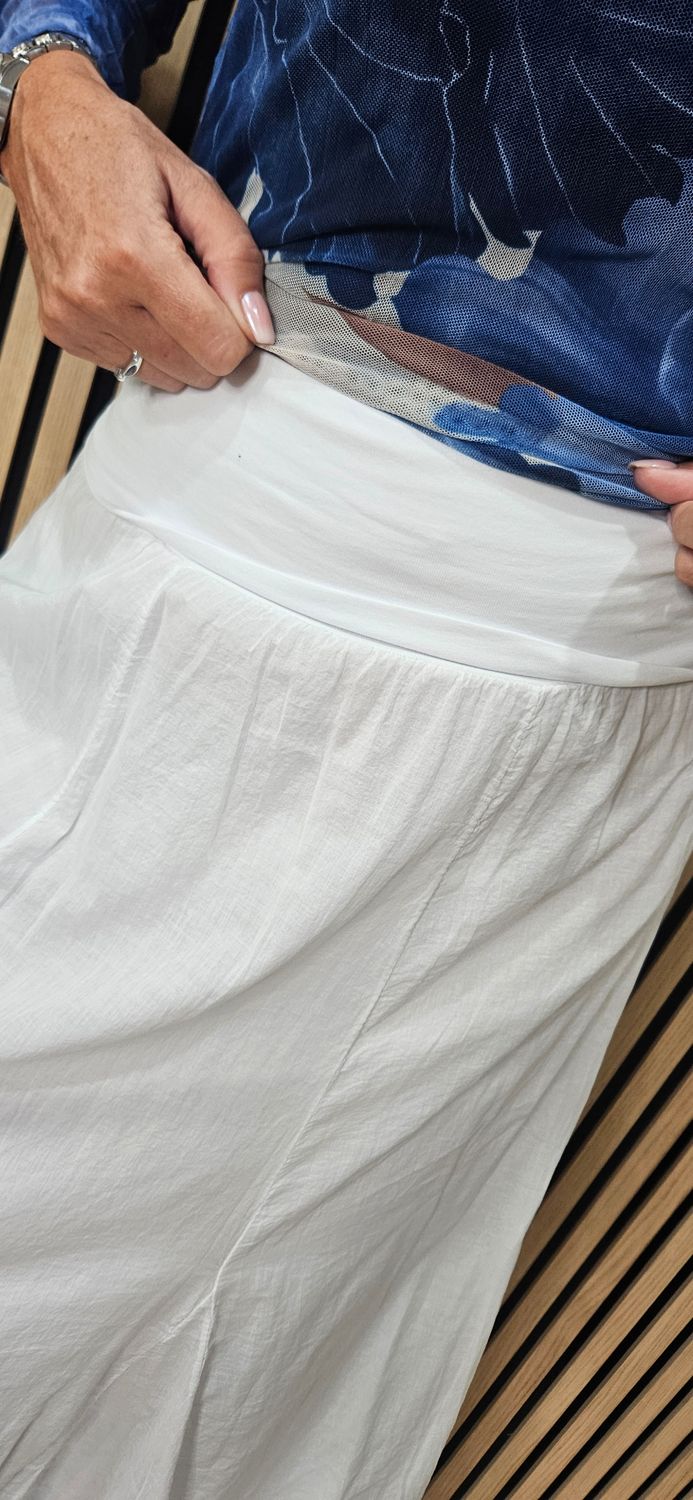 Cotton Maxi Skirt – White