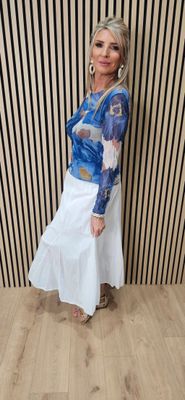 Cotton Maxi Skirt – White