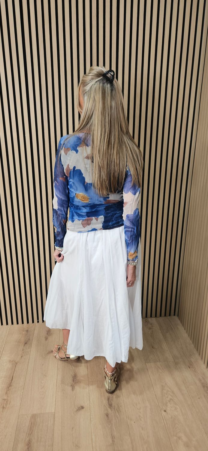 Cotton Maxi Skirt – White