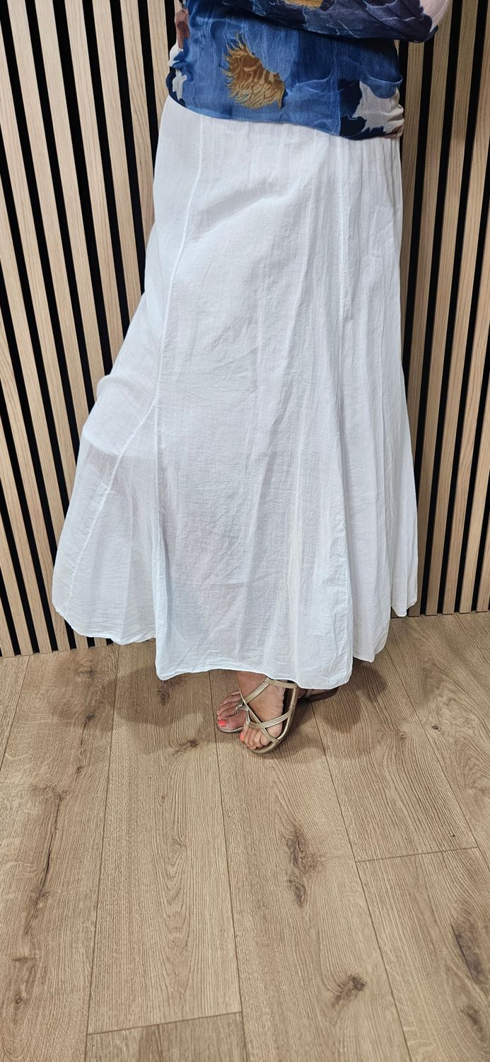 Cotton Maxi Skirt – White