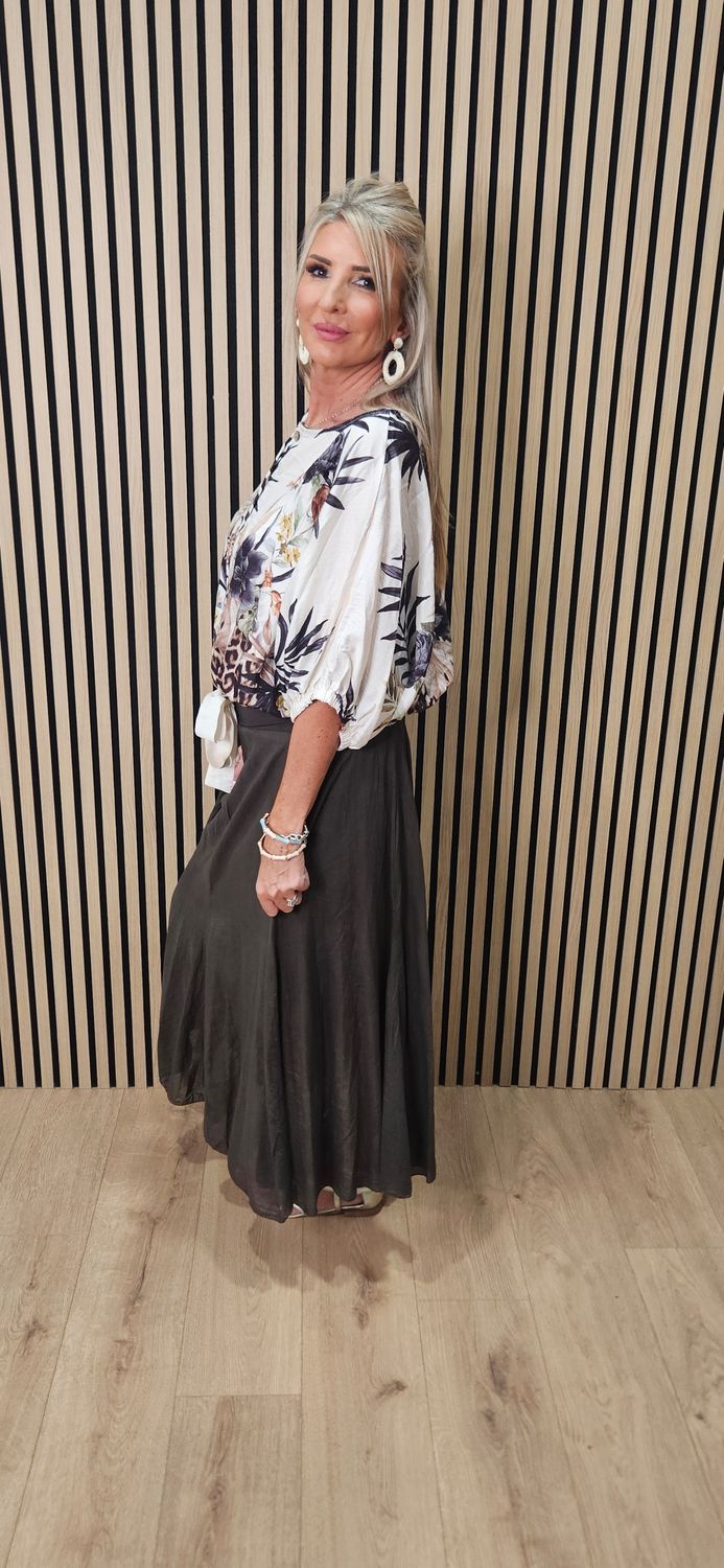 Cotton Maxi Skirt – Chocolate Brown