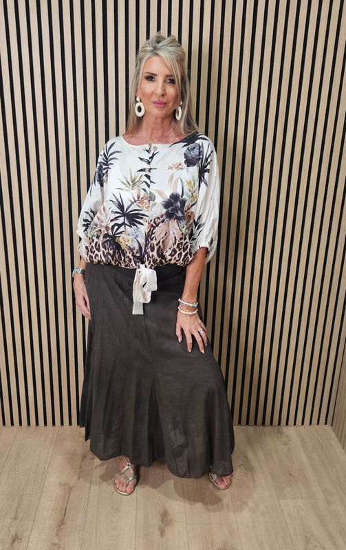 Cotton Maxi Skirt – Chocolate Brown