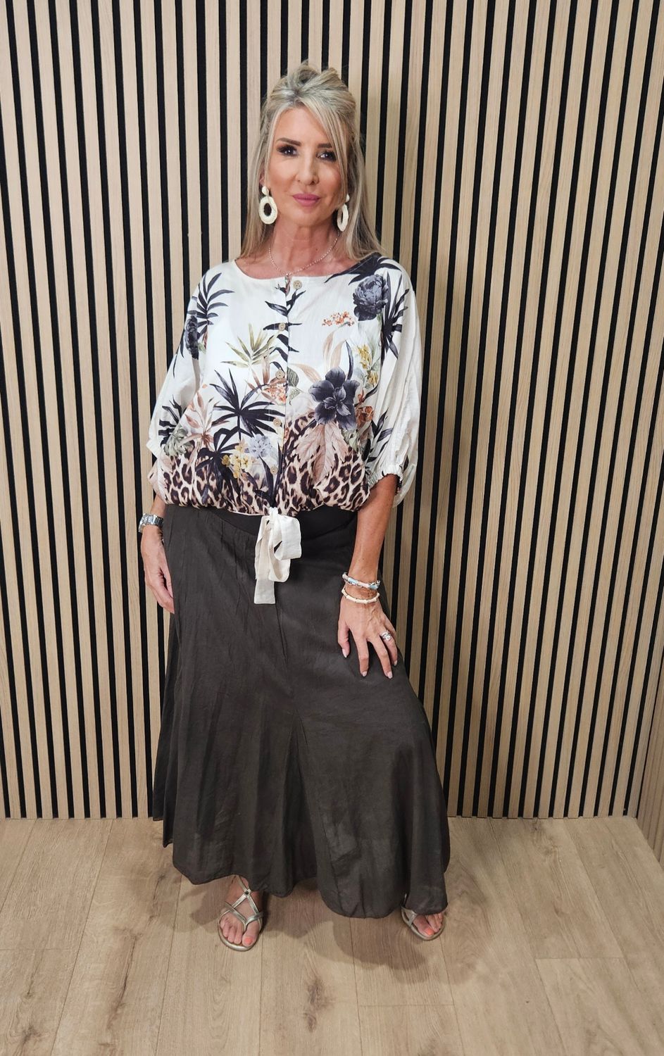 Cotton Maxi Skirt – Chocolate Brown