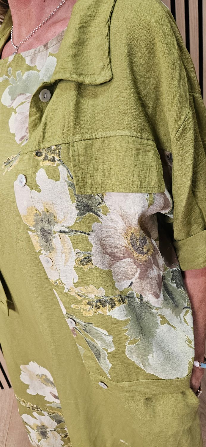 Floral Dress &amp; Lightweight Jacket Two-Piece Set