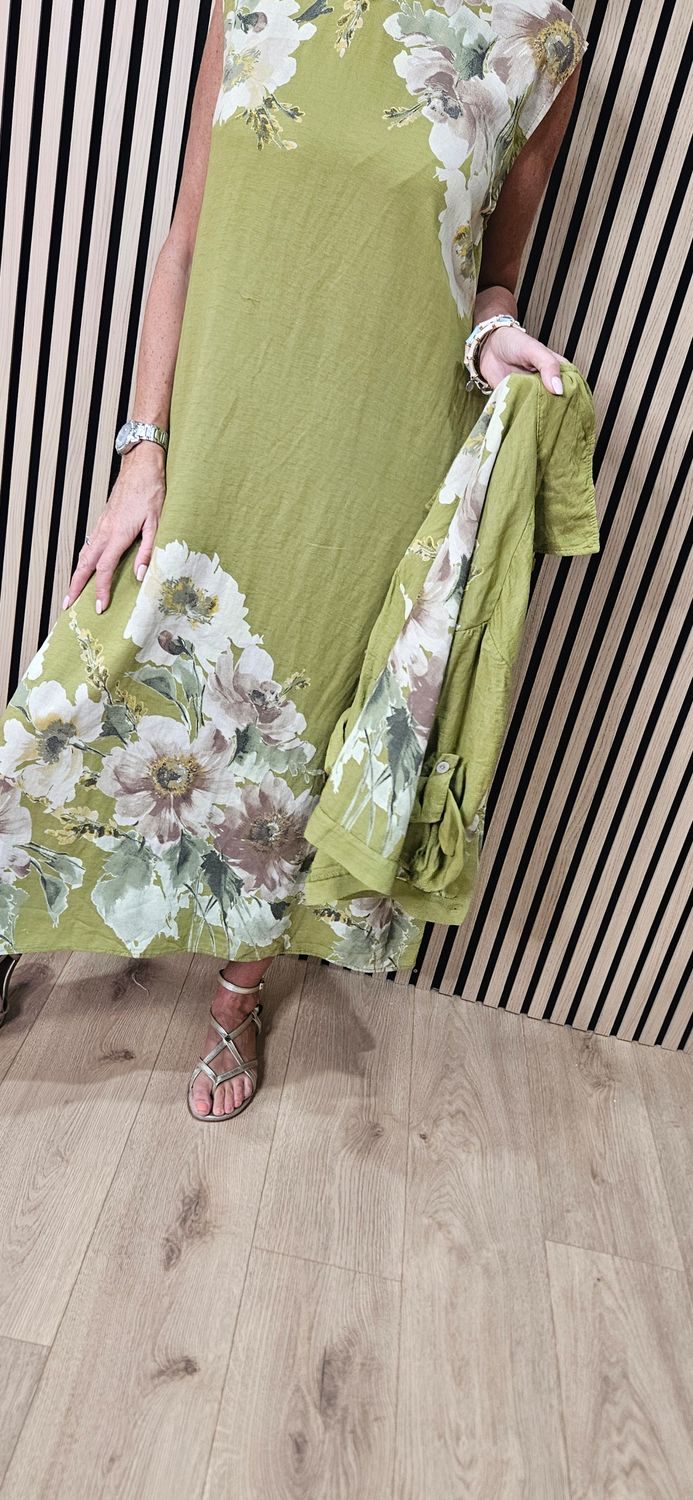 Floral Dress &amp; Lightweight Jacket Two-Piece Set