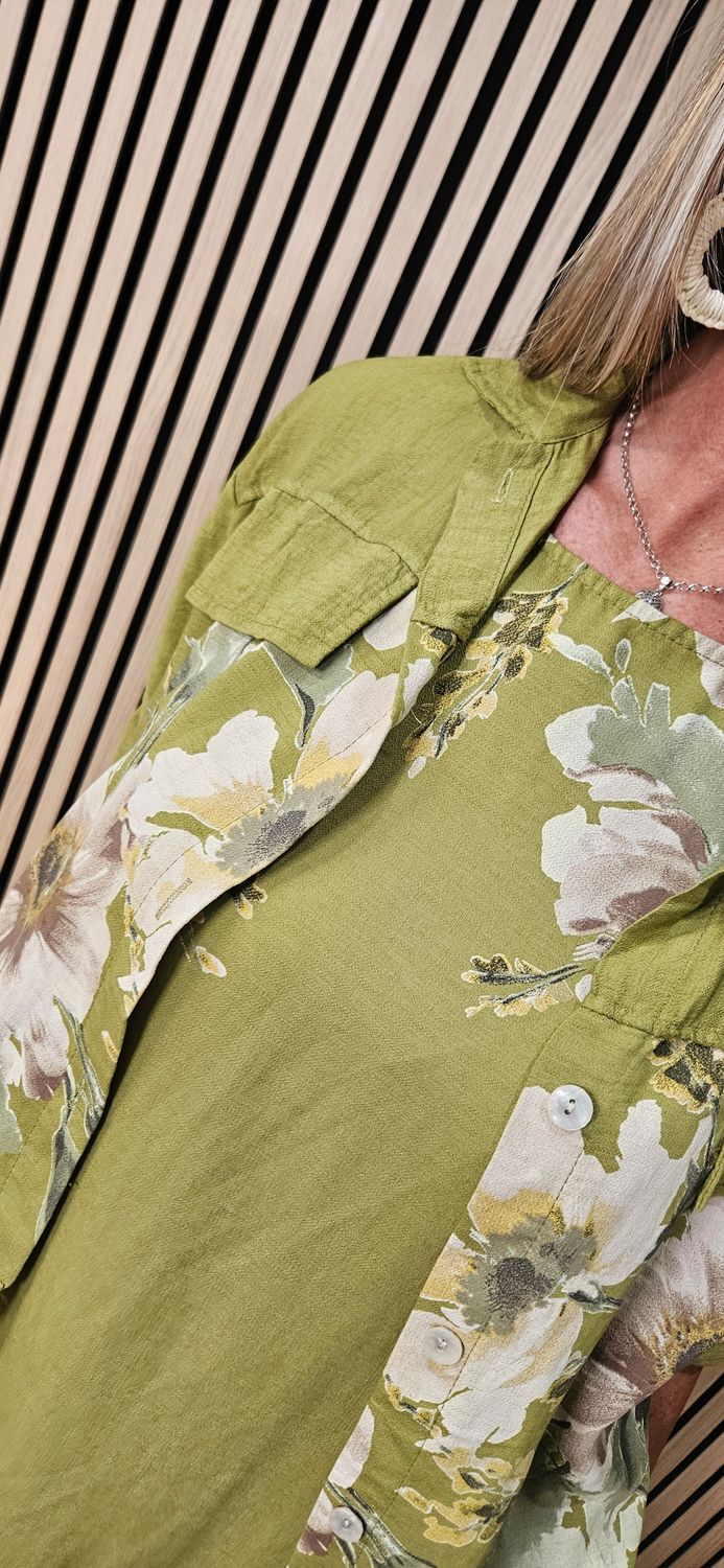 Floral Dress &amp; Lightweight Jacket Two-Piece Set