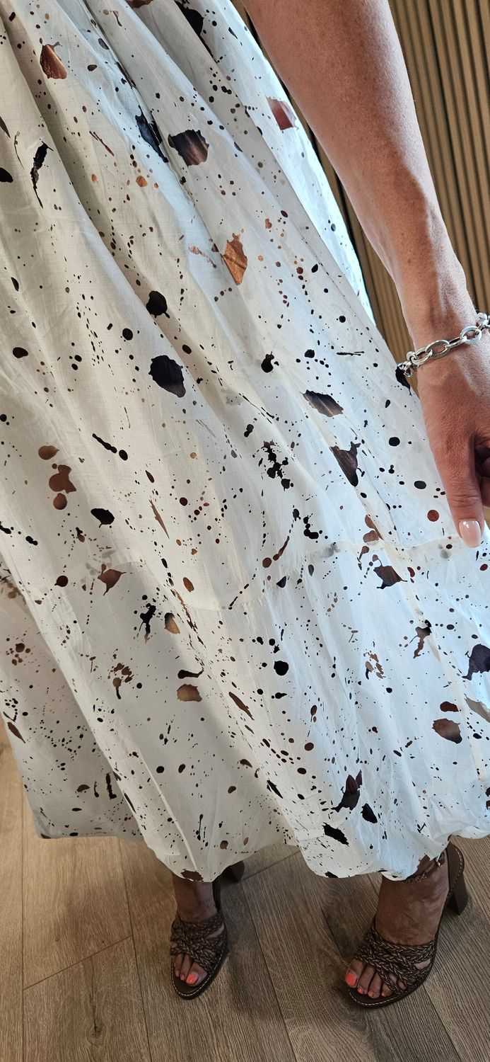 Paint Splash Bubble Hem Dress