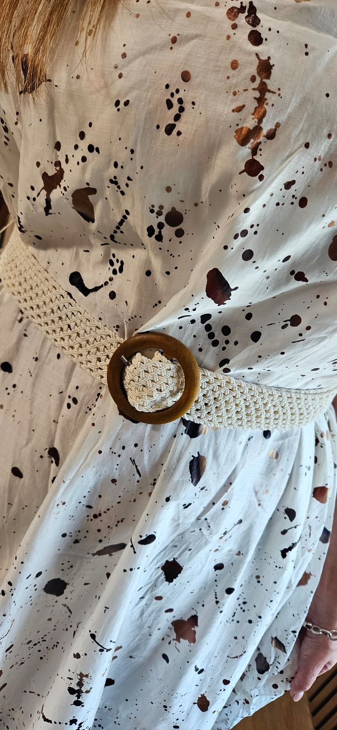 Paint Splash Bubble Hem Dress