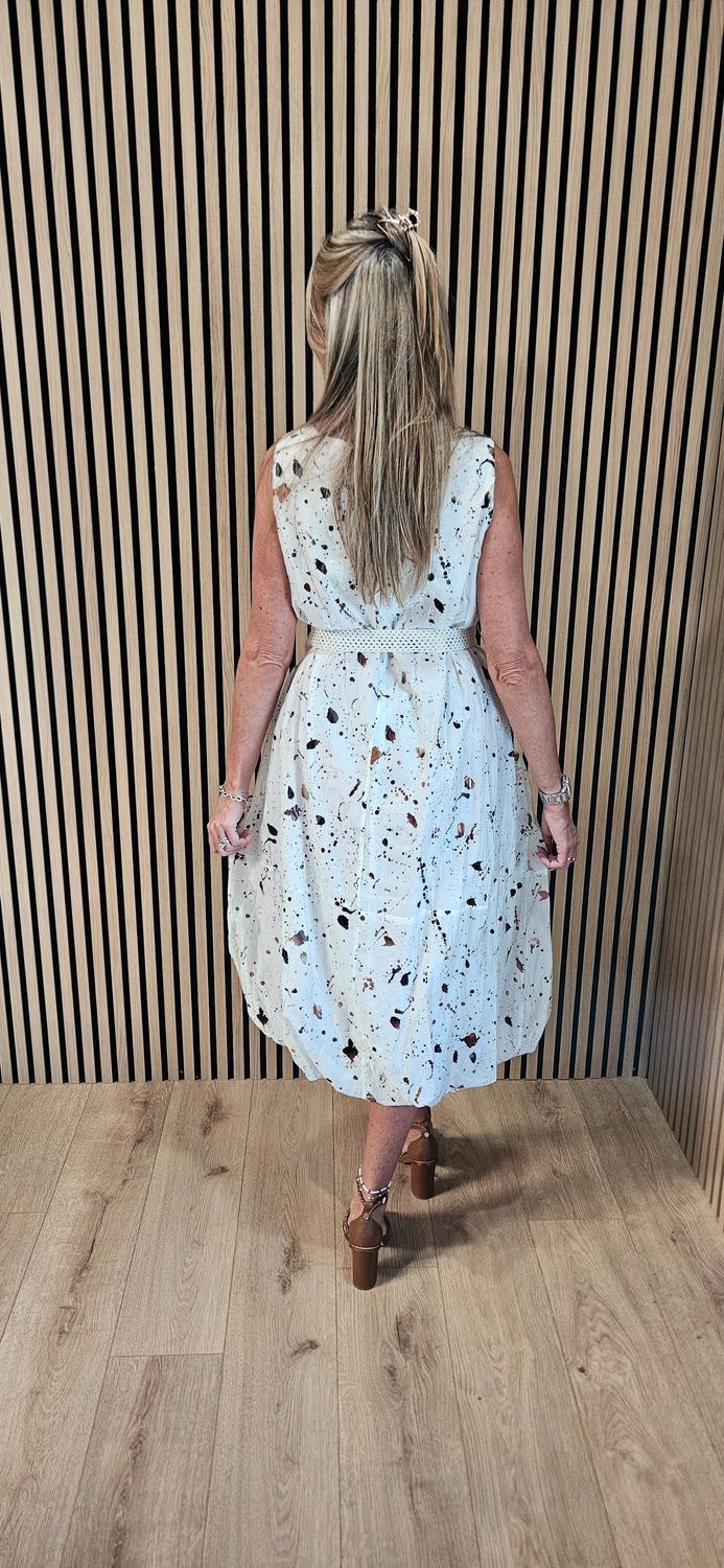Paint Splash Bubble Hem Dress