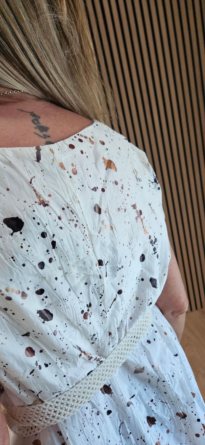 Paint Splash Bubble Hem Dress