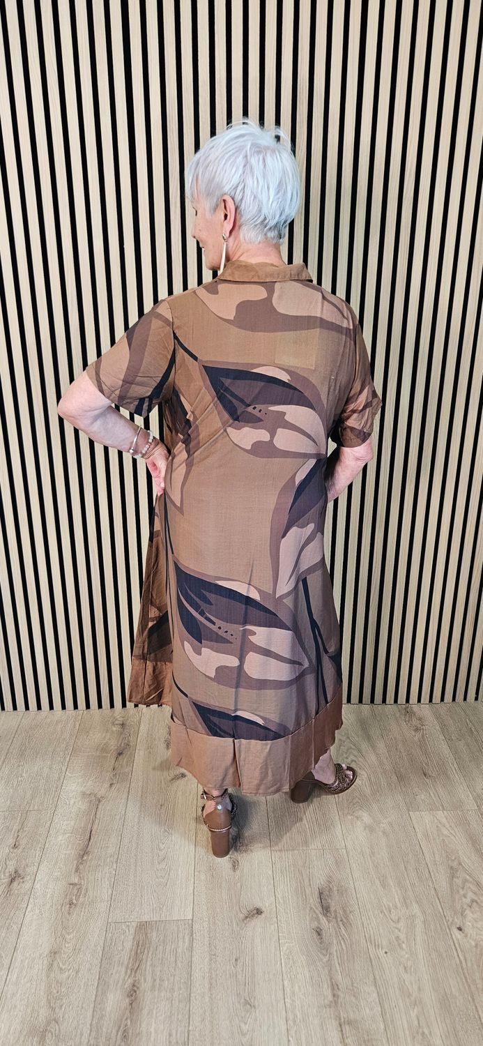 FLY OUT  Abstract Print Shirt Dress