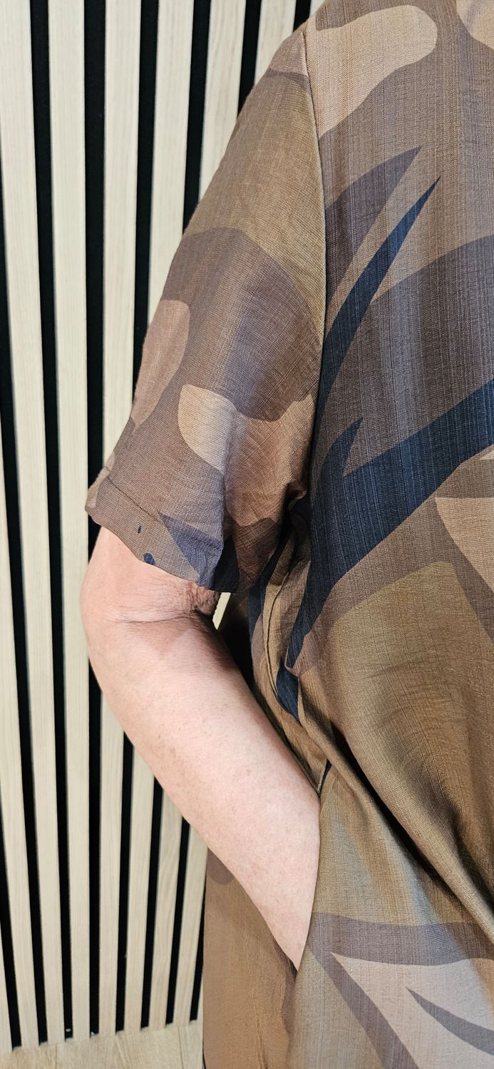 FLY OUT  Abstract Print Shirt Dress